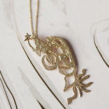 Load image into Gallery viewer, Mermaid crescent moon diamond necklace