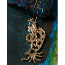 Load image into Gallery viewer, Mermaid crescent moon diamond necklace