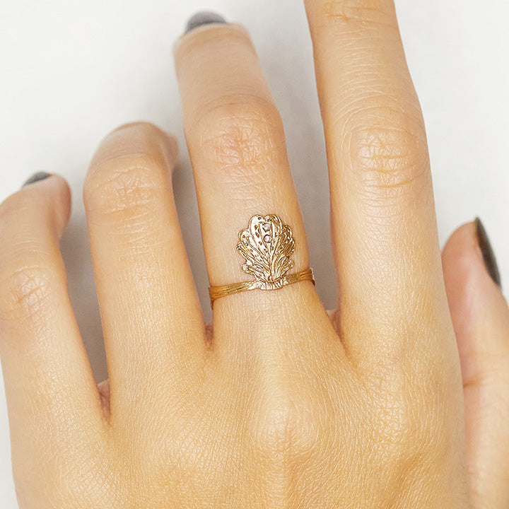 Seashell Wave Diamond Ring 7