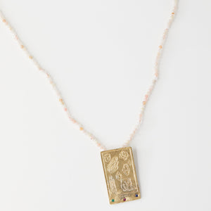 gemstone chart (8 stones) charm necklace