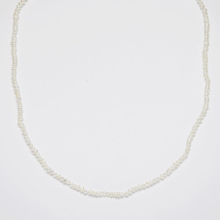 Oval pearl bead 14k necklace