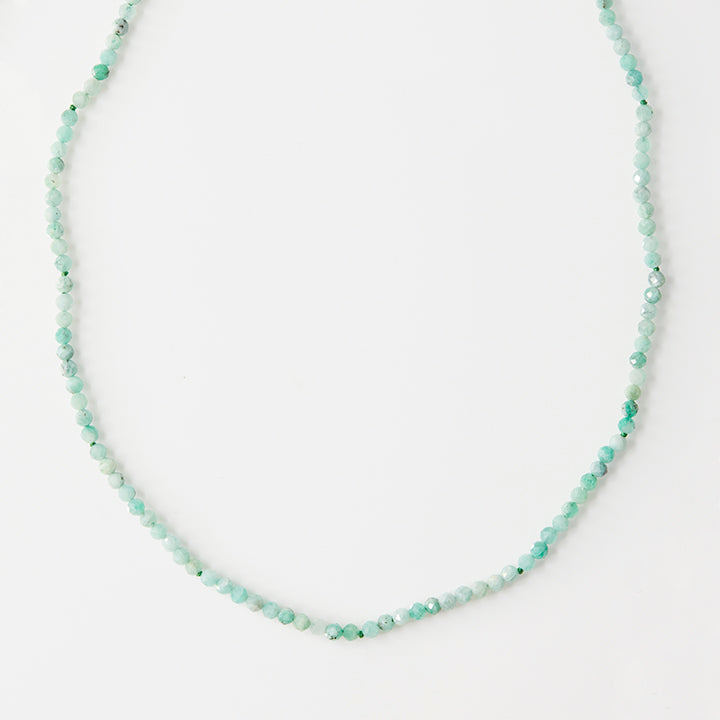 Emerald bead 14k necklace