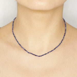 sapphire bead 14k necklace