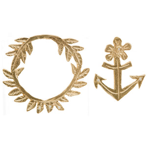 wreath anchor diamond earrings
