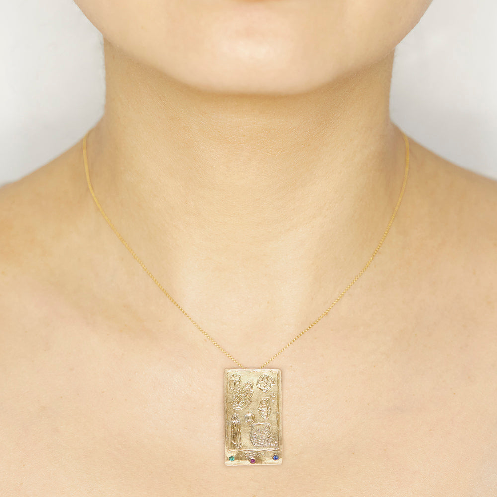 gemstone chart (8 stones) charm necklace – IceCreamCandy