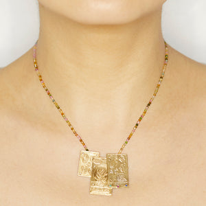 tourmaline bead 14k necklace