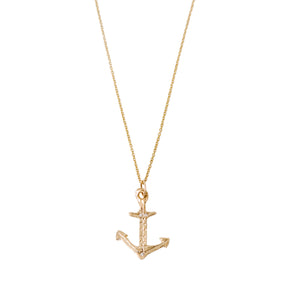 small anchor diamond necklace