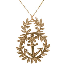 Load image into Gallery viewer, Large anchor wreath diamond necklace
