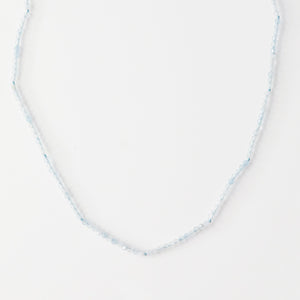 Aquamarine bead 14k necklace