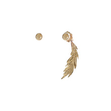 Load image into Gallery viewer, rose cut diamond studs with feather push back

