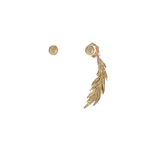 rose cut diamond studs with feather push back