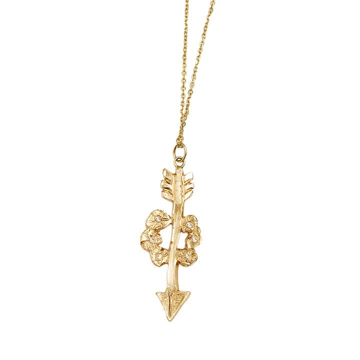 arrow floral diamond necklace