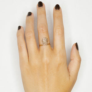 Seashell wave diamond ring