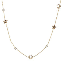Load image into Gallery viewer, star moon long diamond necklace
